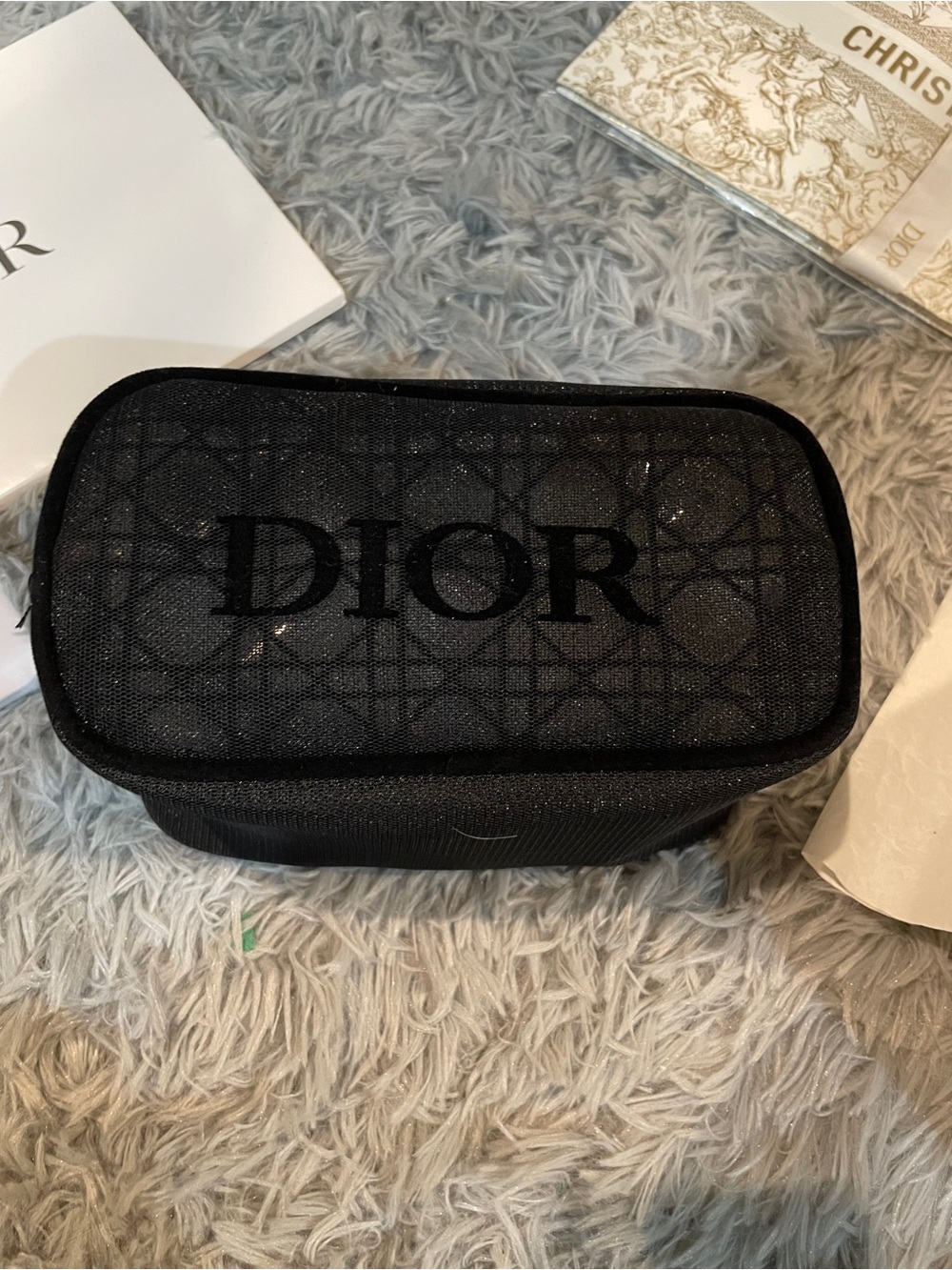 Dior Black Monogram Cosmetic Pouch